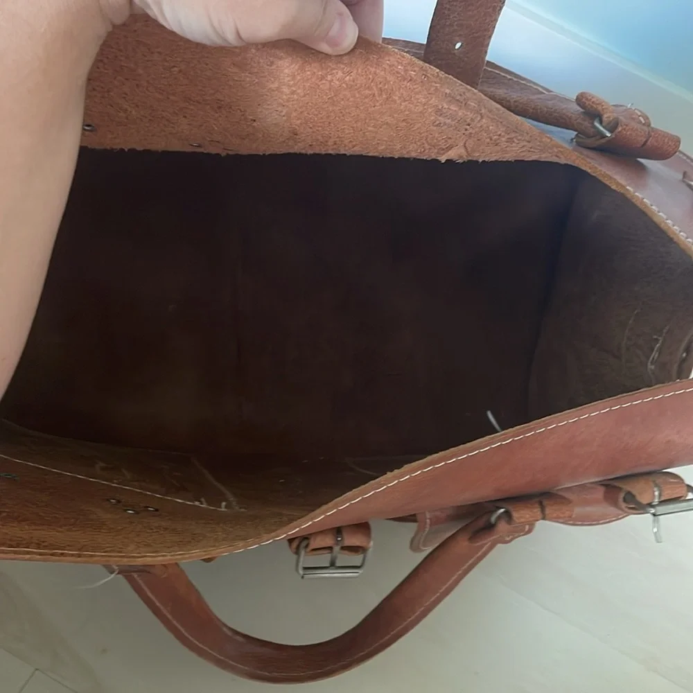 Vintage genuine Leather weekender travel bag